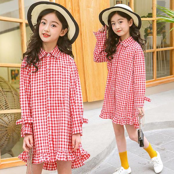 

2019 малышей девочки одежда дети хлопок клетчатые рубашки с длинным рукавом детская мода платье блузки девочки топы куртки и костюмы, White;black