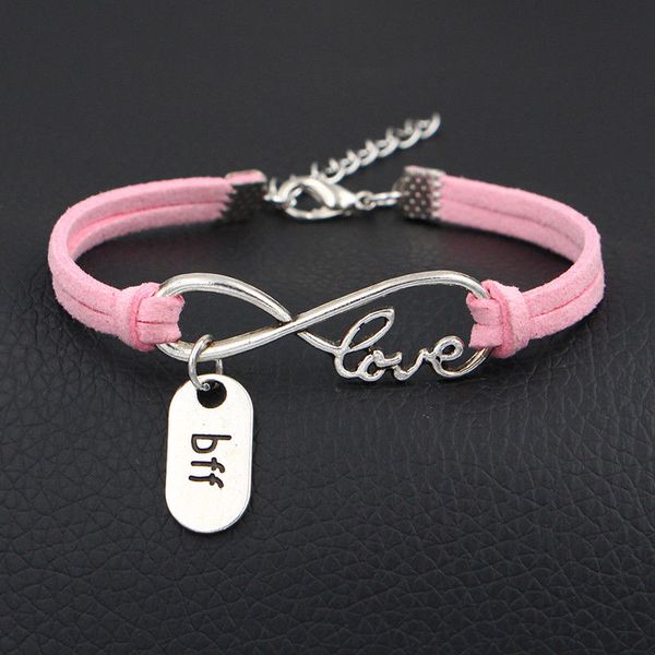 

новый мужской подарок ювелирных изделий многоцветный bff браслет шарма винтаж серебряный браслет смешанный цвет бархат веревка бесконечность, Golden;silver