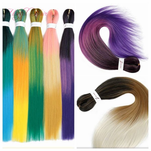 

26" pre stretched easy braid crochet hair extensions synthetic hair jumbo braids low temperature fiber ombre braiding hair, Black