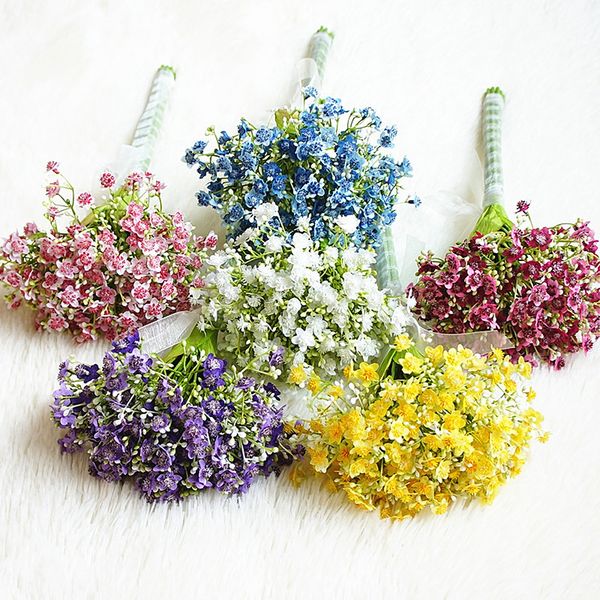 

13pcs handmade color starry bouquet holding hand feel artificial flower fake flower bride bouquet wedding decoration