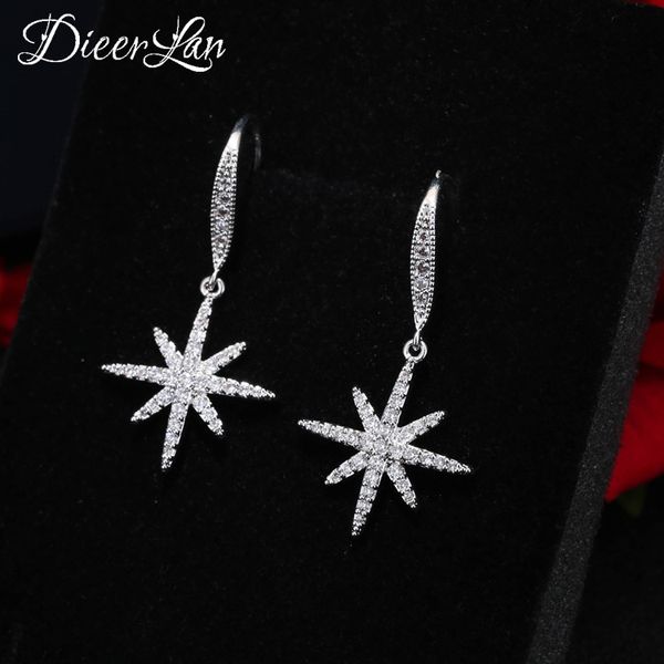 

real 925 sterling silver long drop flower earrings for women girs fashion sterling-silver-jewelry pendientes, Golden