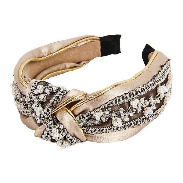 

pearl lace wide-brimmed headband 66g black hair band new hair style 2019 alice band cerchietto aliceband rzniy, Black;brown