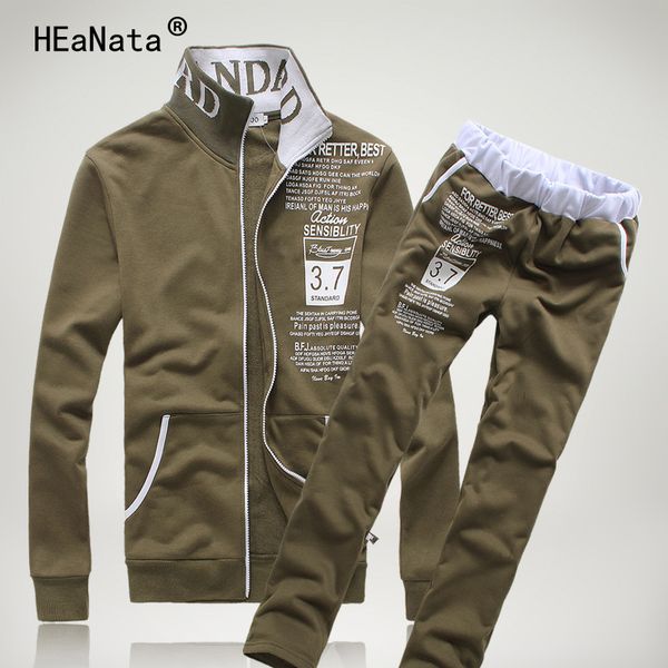 

2019 new men tracksuit set letter print zipper hooded jacket+pants sweatshirts 2 piece set hoodies sporting suit coat, Gray