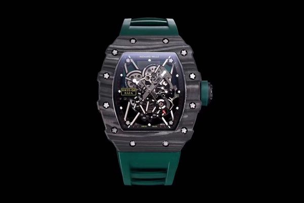 

kv taiwan strongest reprint rm-035 carbon fiber series luxury mens watches montre de luxe mechanical watches, Slivery;brown