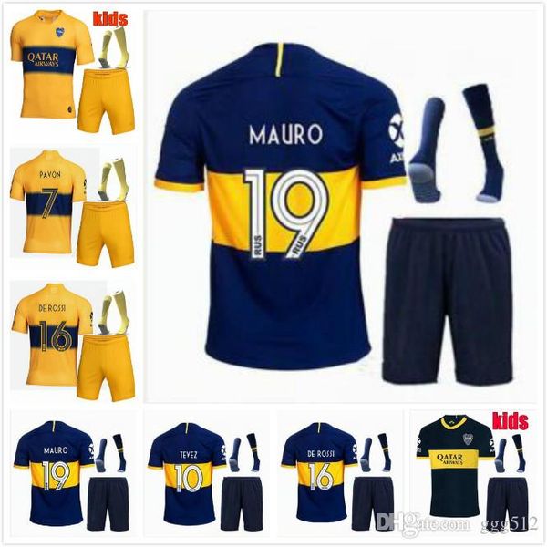 

2019 2020 boca juniors kids kit футбол джерси 19/20 home tibet navy away yellow 5 gago футбольные рубашки cardona benedetto pavón football u, Black