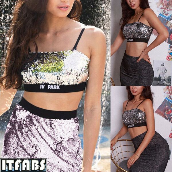 

women fashion summer tanks vest chiffon sequined casual crop camis short hot, White