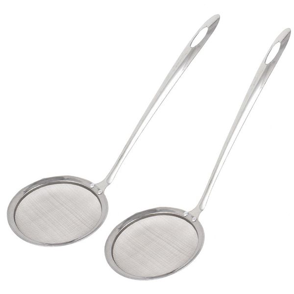 

quality 10 cm diameter, perforated, stainless steel, ladle, skimmer, sieve, 2 pieces other kitchen dining bar