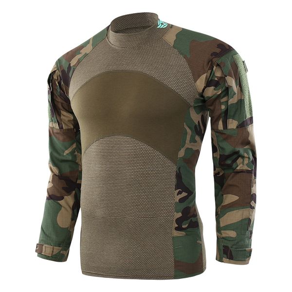 

men's flag camouflage tactical training t-shirt army combat male long sleeve outdoor camping hiking hunting clothes, Gray;blue