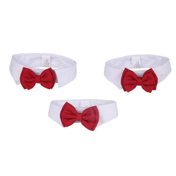 

white red dog puppy cat bowknot bow tie necktie clothes for small dog
