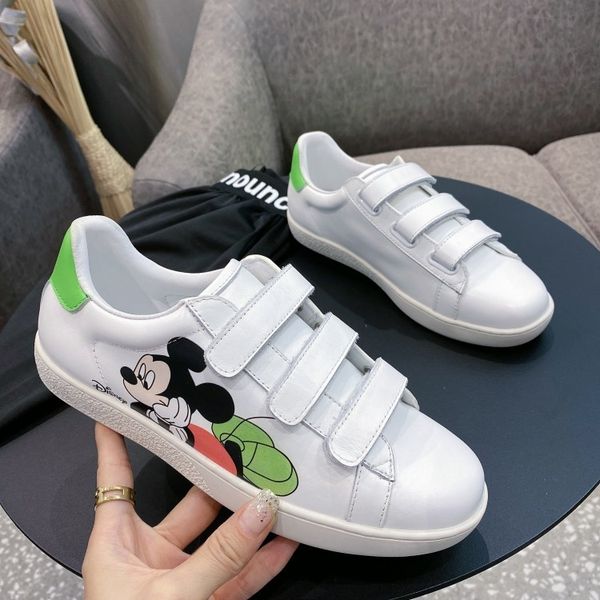 

new style luxury fashion casual shoes designer shoes sports shoes platform velcro men shoe women shoe mouse pattern size 35-45, Red;white