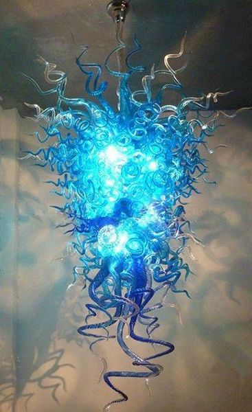 

отель большой современное искусство стекло хрустальная люстра бирюзовый аква синий лампы 100% ручной выдувной стекло люстры