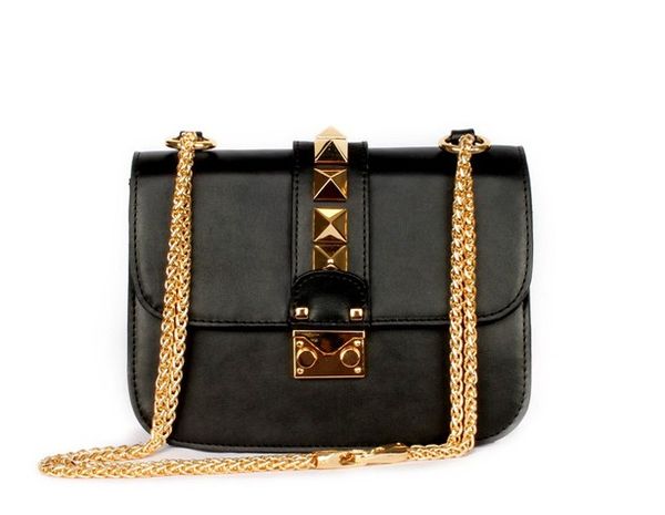 

fashion designer handbags valentine italian genuine leather bag rivet chain crossbody bags for women shoulder bags 27cm