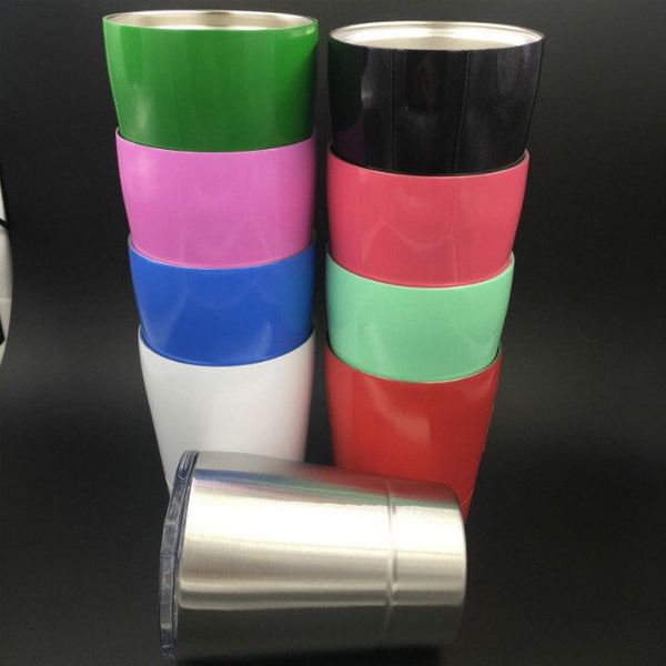 

8colors 9oz wine glasses stainless steel tumbler 8.5oz cups travel vehicle beer mug non-vacuum mugs with straws & lids