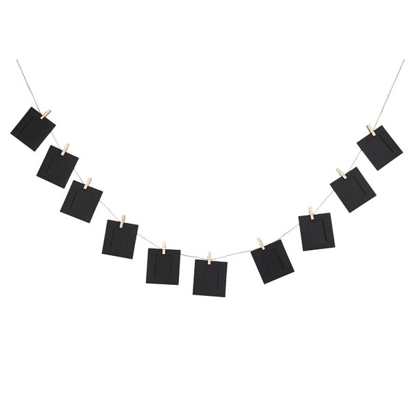 

10 pcs / set paper p diy wall picture hanging frame rope clip set home decor 3inch black