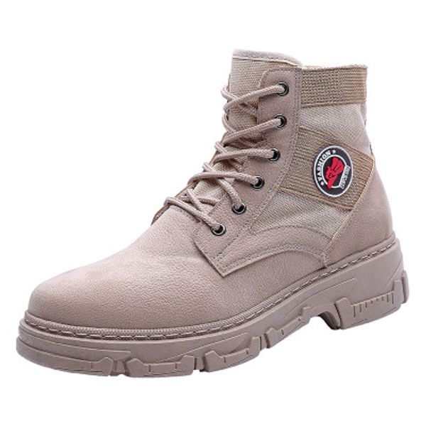 

yeeloca 2019 new canvas shoes men ankle boots high ankle boots men motorcycle fashion casual shoes, Black