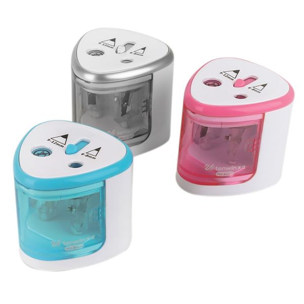 

electric pencil sharpener use battery two holes automatic pencil sharpener pen knife back to school supplies children's day gift