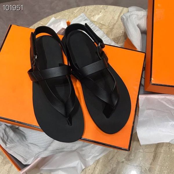 

2019 new arrival fashion women shoes flat flip flops slippers luxury designer genuine leather shoes size:35-40, Black