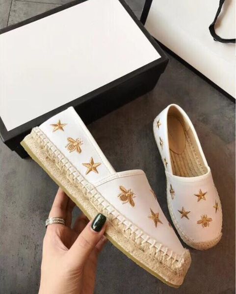 

new women shoes luxury designer&#13 white red black shoes genuine leather straw flax sole women leisure casual shoes size 35-40