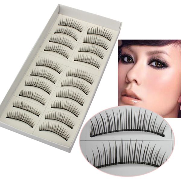

10 pairs false eyelashe natural thin neat black eye lashes eyes make up tool msi-19
