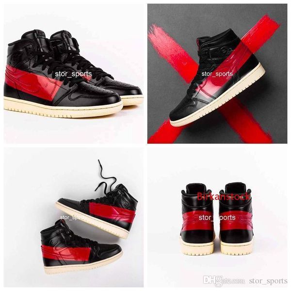 

authentic 2019 1s high og couture defiant new banned men basketball shoes black gym red muslin designer sneakers bq6682-006 us7-12