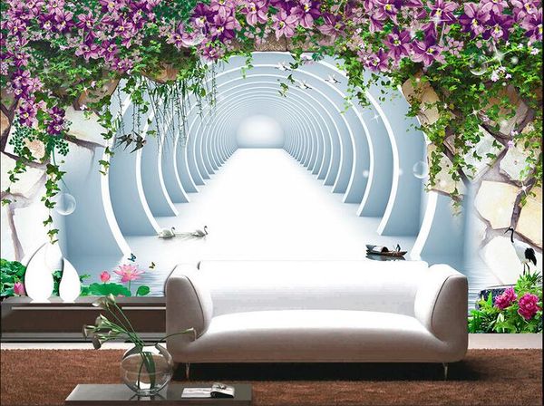 

wdbh 3d wallpaper custom p flowers lotus leaf space brick wall living room painting home decor 3d wall muals wall paper for walls 3 d