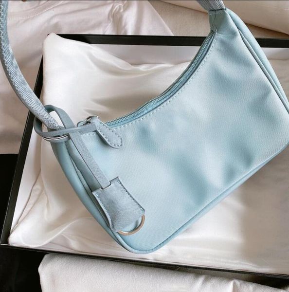 

2024 designers bags Lady Shoulder Bags Handbag Fashion Baguette Nylon Lady High Quality Underarm Bag with Box, Blue