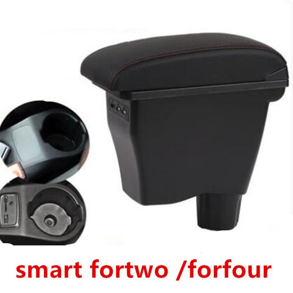 

for smart fortwo armrest box universal car center console smart forfour caja modification double raised with usb no assembly