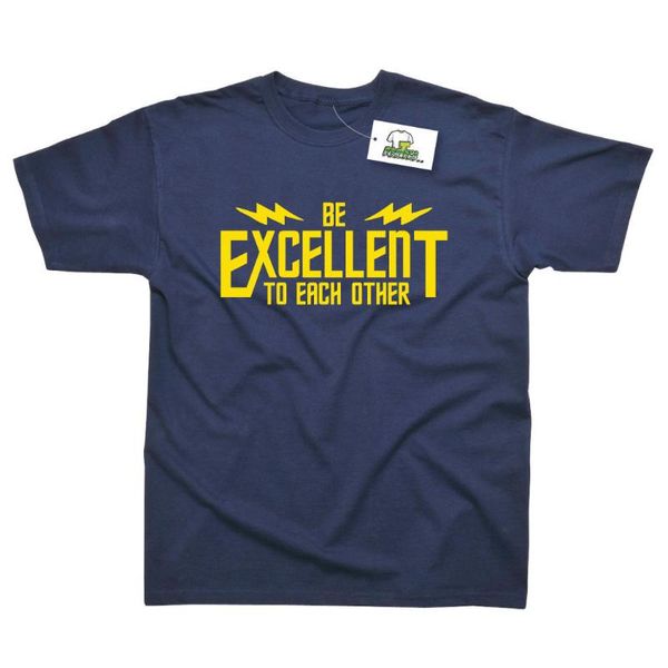 

be excellent to each other wyld stallyns by bill and ted t-shirt tee 100% cotton humor men crewneck tee shirts, White;black