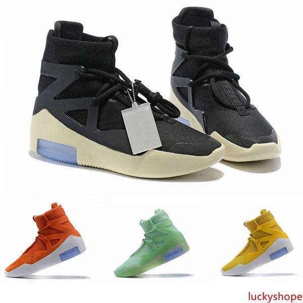 

2019 designer shoes fear of god light bone oranage black men women fashion fog boots real leather for sale size 7-12