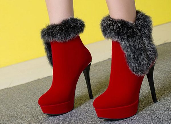 

2019 women's boots in winter with new style high heel fine heel round head suede @2063, Black