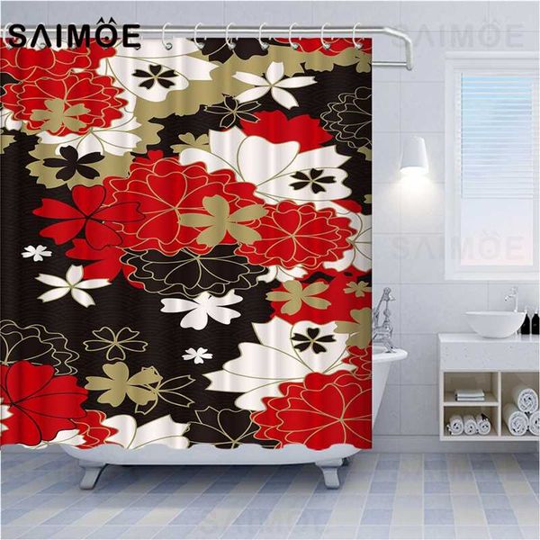 

atomax japanese shower curtains cherry blossom paper umbrella bath curtain geisha hairstyle makeup bathroom curtain waterproof