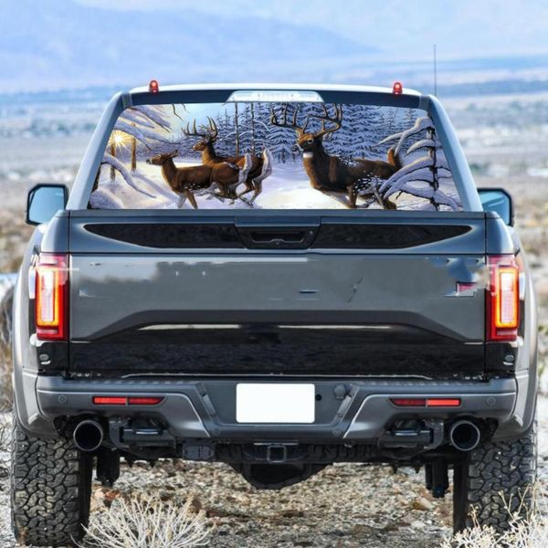 

новый grateful вид снег олень голова заднее стекло стикер suv автомобиля задний лобовое стекло авто наклейки