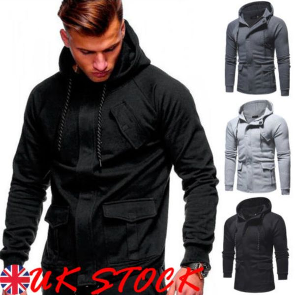 

jacket men 2019 autumn spring loose hooded assault coat men's large size jacket zipper hooded outwear coat, Black;brown