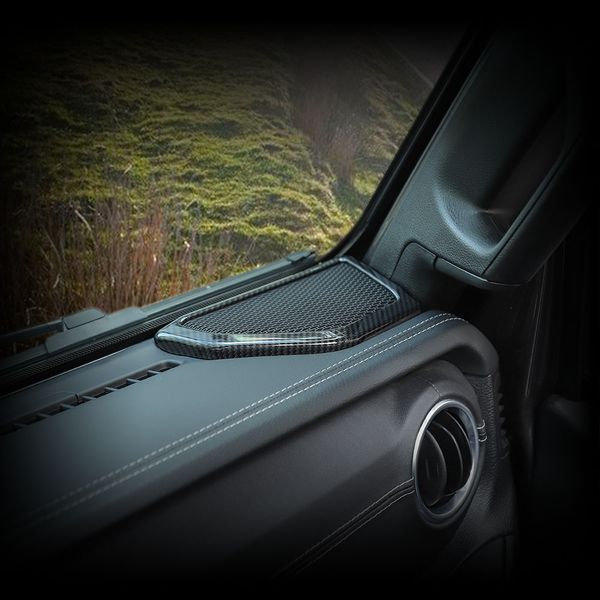 Углеродное волокно ABS Колонка Динамик Кольцо Декоративный чехол для Jeep Wrangler JL 2018 Авто Аксессуары для интерьера 185K