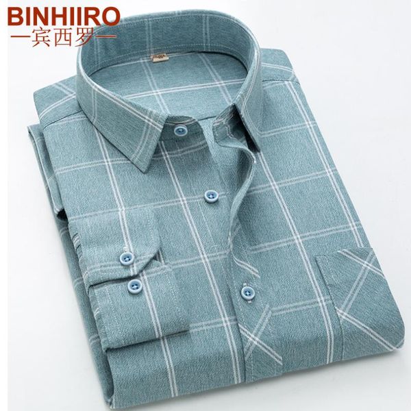 

binhiiro streetwear men's shirt fashion light grid long sleeve shirt slim 2020 spring new comfortable brand casual men, White;black
