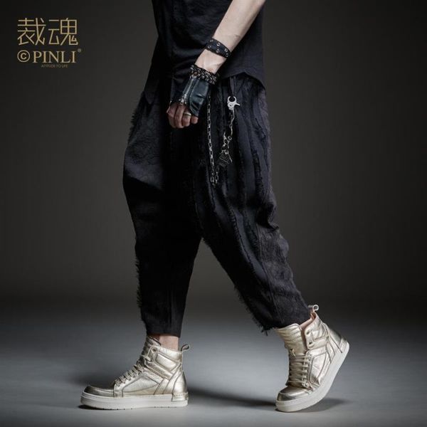 

new male men's man spring casual soul summer loose jacquard harem pants casual cropped pants bc192117682, Black