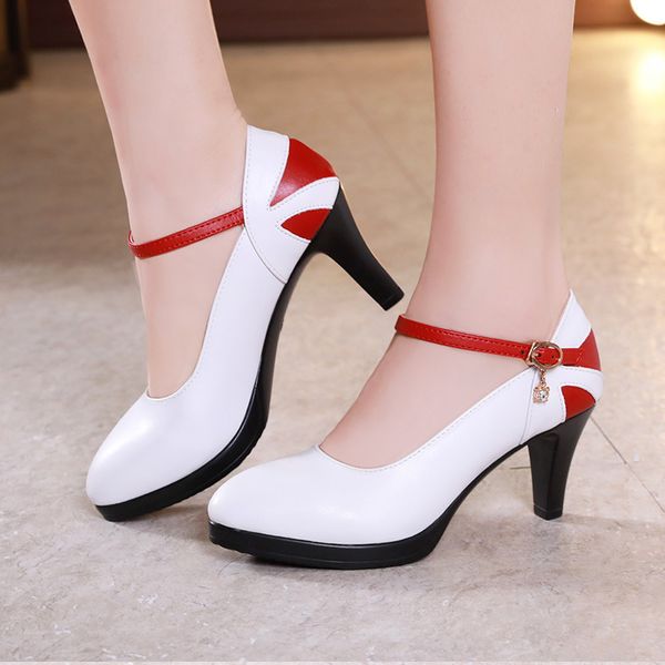 

high-heeled women point toed mix color dancing shoes women pumps, Black
