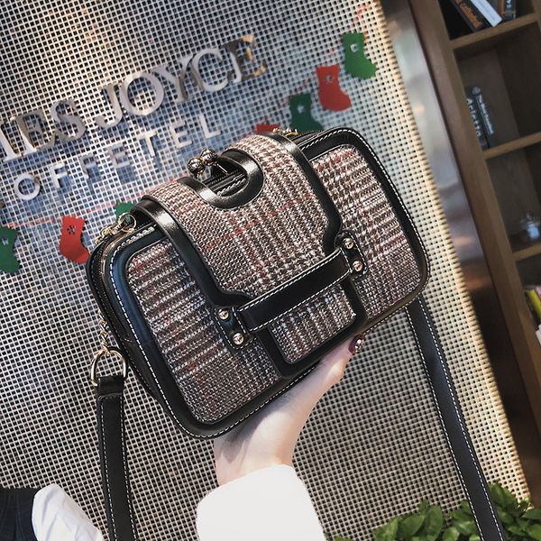 

многослойная сумка женские косой straddle сумка простой большой емкости одного плеча маленький квадрат клип