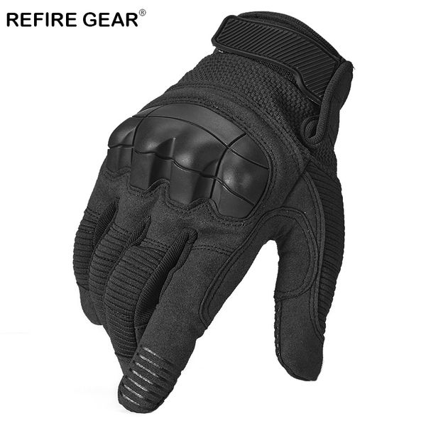 

refire gear winter tactical outdoor sport gloves men camping hiking full finger glove shell protect knuckle army gloves, Black