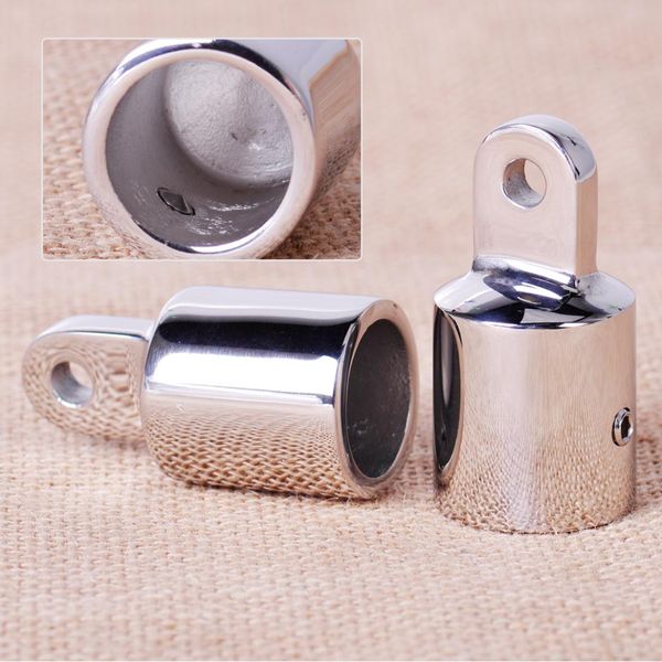 

dwcx 2pcs / set stainless steel 7/8'' silver pipe eye end cap bimini fitting hardware fit for marine boat yacht