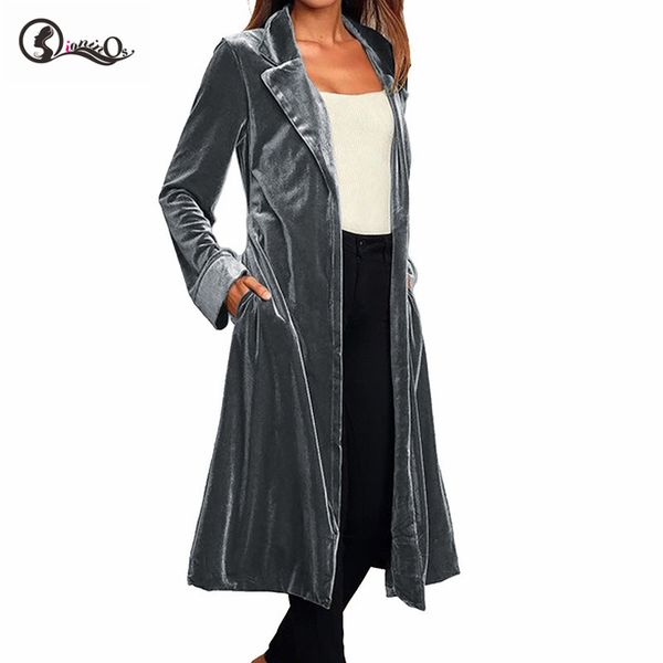 

autumn winter coat cardigans women trench long coat female sashes outwear velvet long cardigan trench, Tan;black