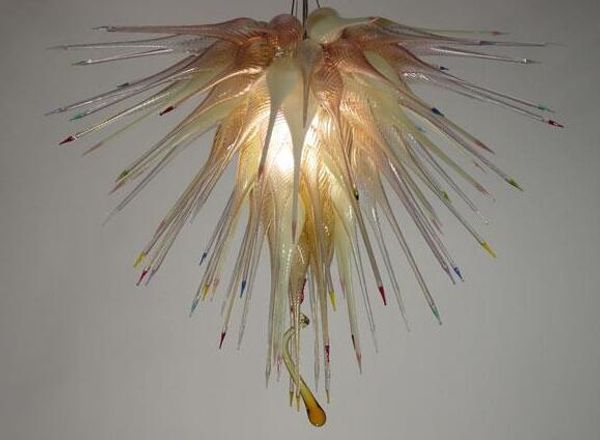 Super luxuosa lâmpada moderna LED flor chandeliers home decor iluminação mão soprada vidro de Murano Lâmpadas de pingente romântico AC 110/120/220 / 240V