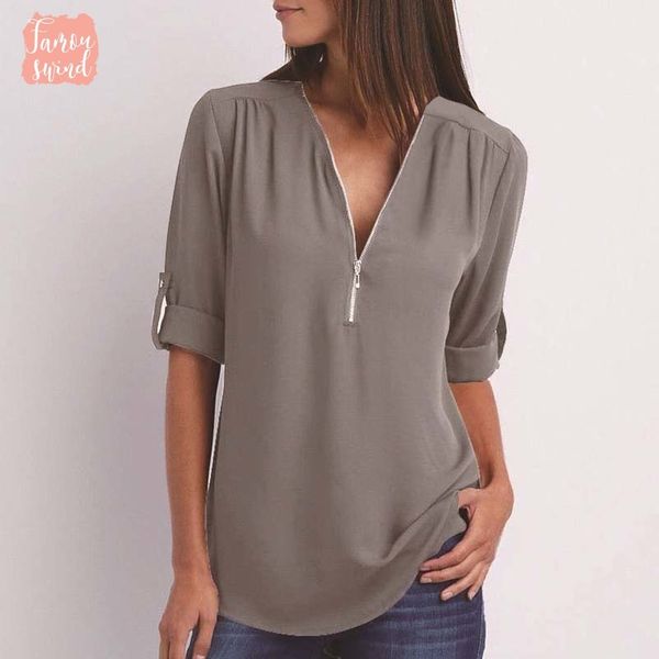 

топы блузки короткие женские рубашки sexy v шеи твердые женские топы повседневная футболки женские одежда плюс размер, White