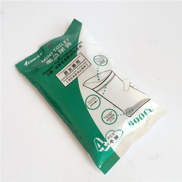 

4 pcs/set emergency urinals women men childrens urinals urine bag 600cc car mobile toilets, portable car emergency urine bag