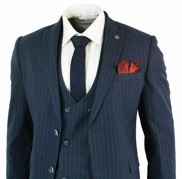 

mens 3 piece pin stripe double breasted 1920's mafia suit custom made plus size mens 3 wmdoy