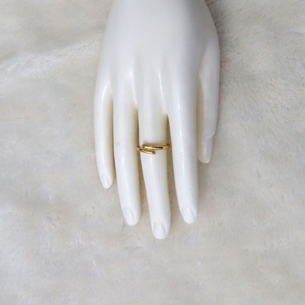 

chairman women's glaze 24 k solid gold gf cz fork guard circle rings om size expert, Slivery;golden