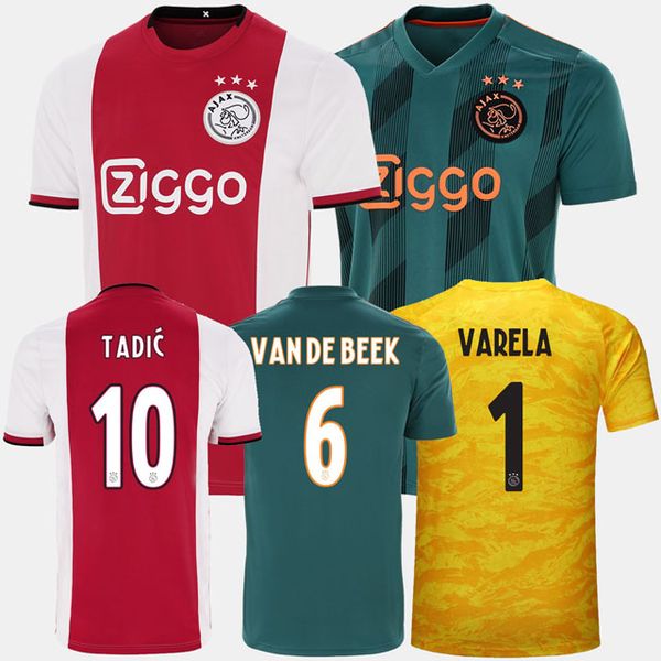 

ajax home 2019 brand new soccer jerseys 19 20 away soccer shirts home away third tadic cruijff short sleeve customized football shirts, Black;yellow