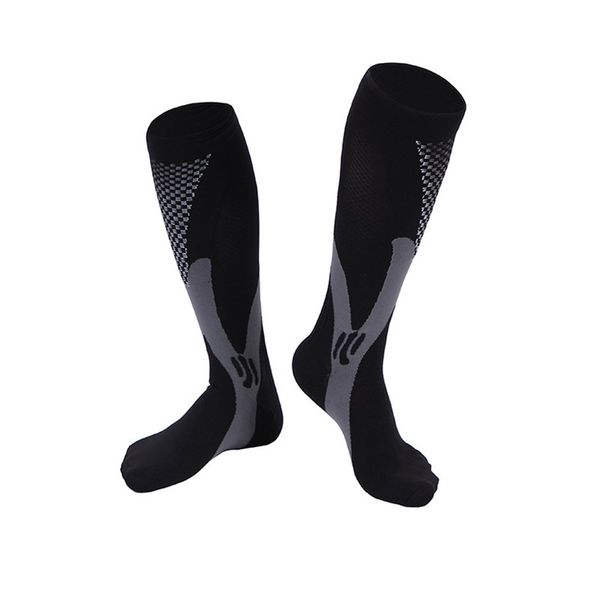 

high socks magic compression socks men women breathable sports cycling running stockings soccer, Black