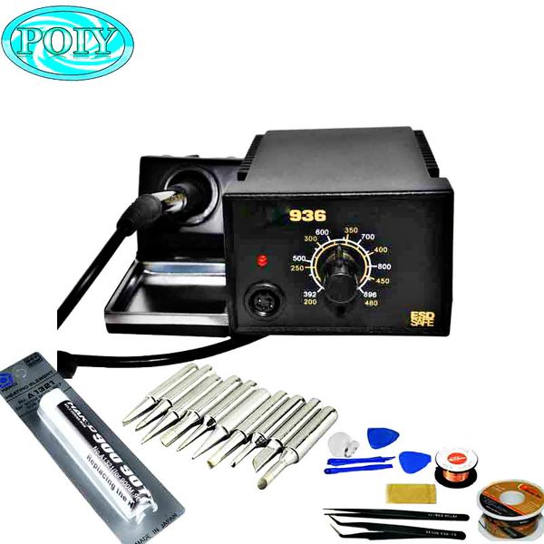 

110 / 220v сша / plug esd eu 936 паяльная станция, 907 пайке ручка + 10шт высокое качество паяльной советы + a1321 тепла