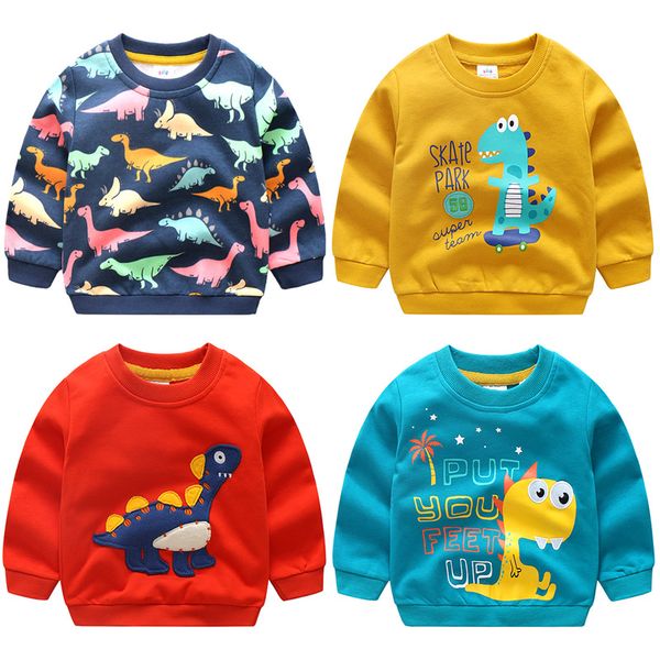 

2018 autumn winter warm 2-10 years old children long sleeve cartoon animal print school baby fleece handsome kids boy sweatshirt, Black